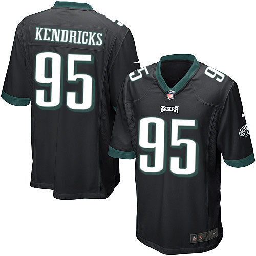 Men's Game Mychal Kendricks Nike Jersey Black Alternate - #95 NFL Philadelphia Eagles